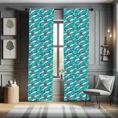 Sea Animals Semi-Sheer Rod Pocket Sliding Panel