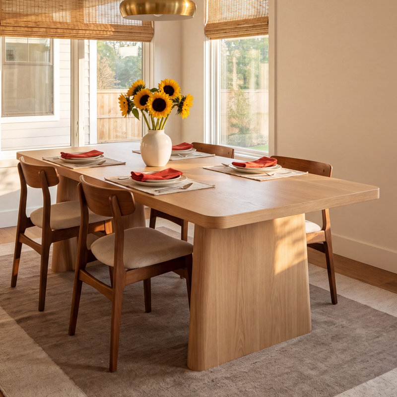 Bonafide Extendable Oak Solid Wood Dining Table