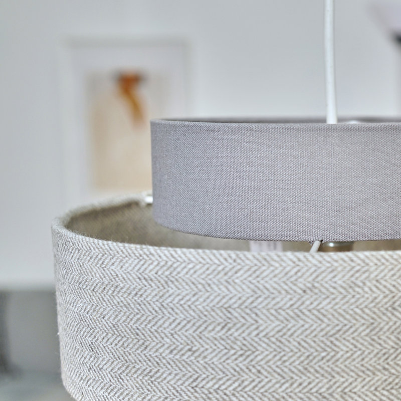 Nellie 19 cm H Novelty Pendant Shade ( Clip On ), Dark Grey/Light Grey