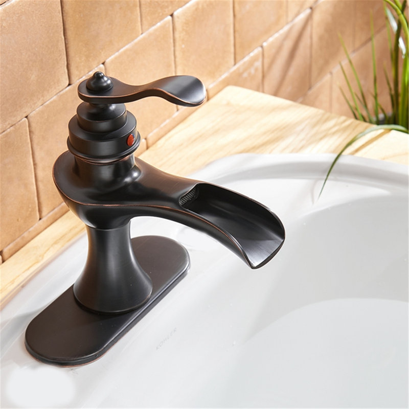 Single-Hole Single-handle Bathroom Faucet with Drain Assembly, Oil Rubbed Bronze