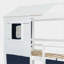 Lit simple superposé simple avec tente, structure en bois, lit en forme de maison-757014279-757014277