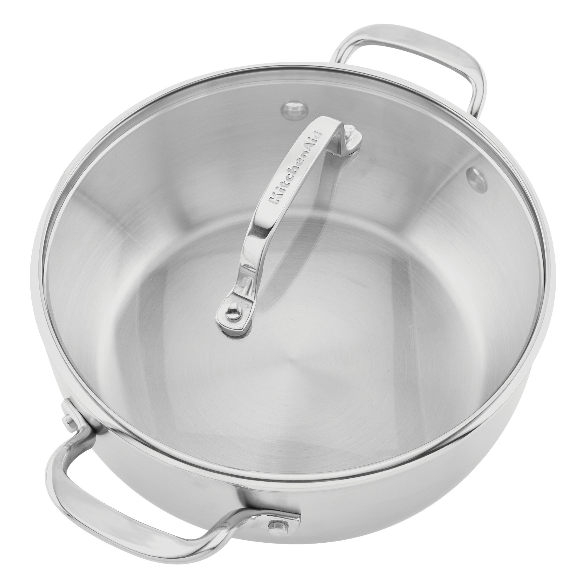 KitchenAid 3-Ply Base Stainless Steel Casserole with Lid, 4-Quart, Brushed  Stainless Steel & Reviews