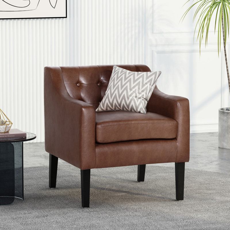 Chaise d'appoint, chaise d'appoint, chaise d'appoint moderne, chaise en cuir, fauteuil, Simili cuir brun foncé