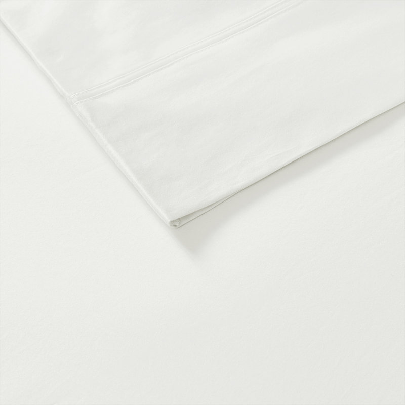 Ensemble de draps 4 pièces Madison Park en rayonne de bambou blanc, 250 fils/cm², 100 % rayonne de bambou hypoallergénique