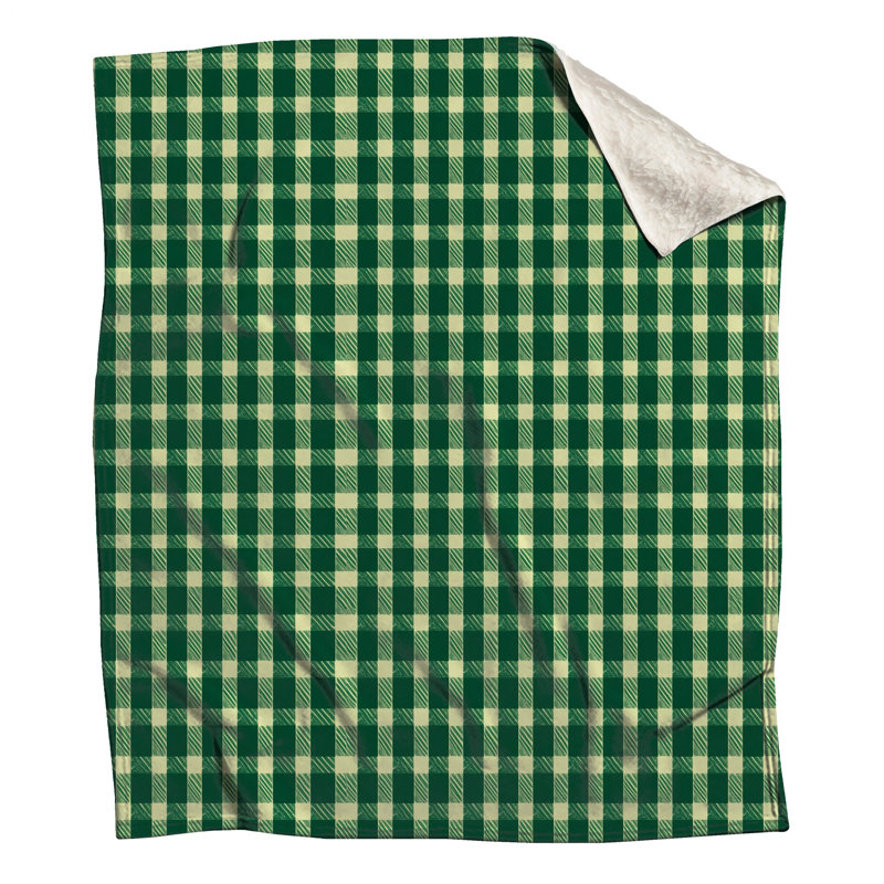 Couvertures à motif écossais vert et blanc, 60in W x 80in H