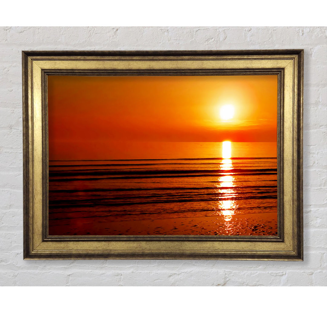 The Oceans Sun Reflection Orange - Einzelne Bilderrahmen Kunstdrucke