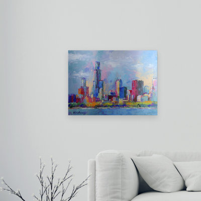 Art mural flottant en aluminium brossé «Chicago 5» Richard Wallich