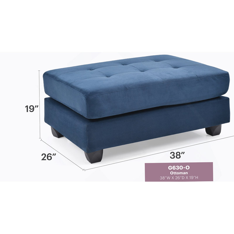 Repose-pieds élégant bleu marine contemporain, Marine