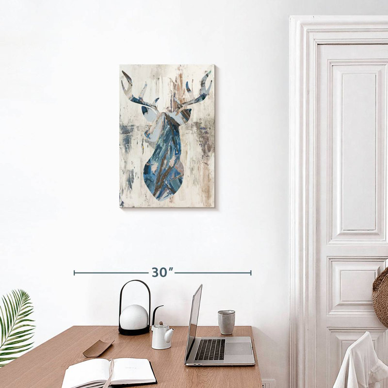 Brampt Blue Rhizome Deer Bust, 24" H x 16" W