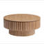 Table basse ronde en bois de 31,49 po avec rangement pour le salon, table basse tambour moderne fabriquée à la main, table basse circulaire en bois pour petit appartement ASH.
