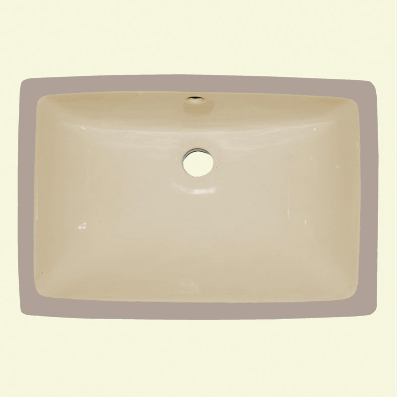 Yosemite Home Decor 14.01'' Ceramic Rectangular Bathroom Sink, Ivory/Beige