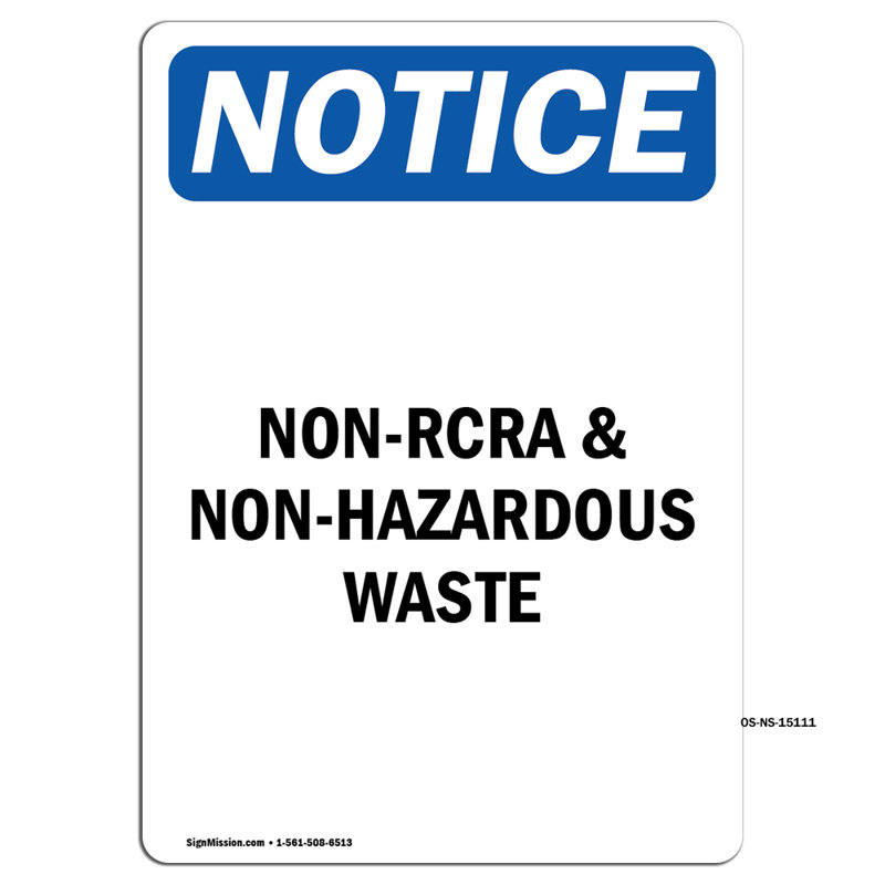 Panneau de déchets non dangereux