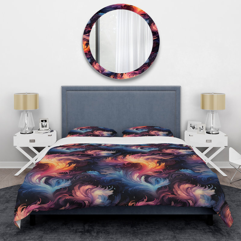 Ensemble de housse de couette Colorful Ikat Whirls I, Housse de couette pour grand lit et 2 taies décor