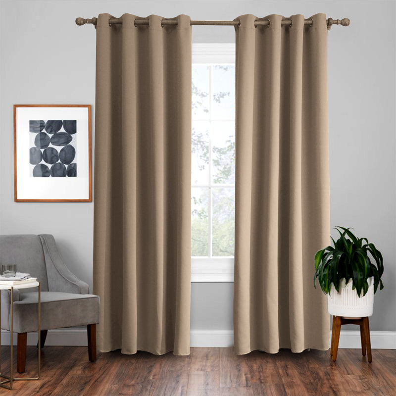 Hopp Blackout Curtains / Drapes Single Panel, Black, 54" W x 108" L