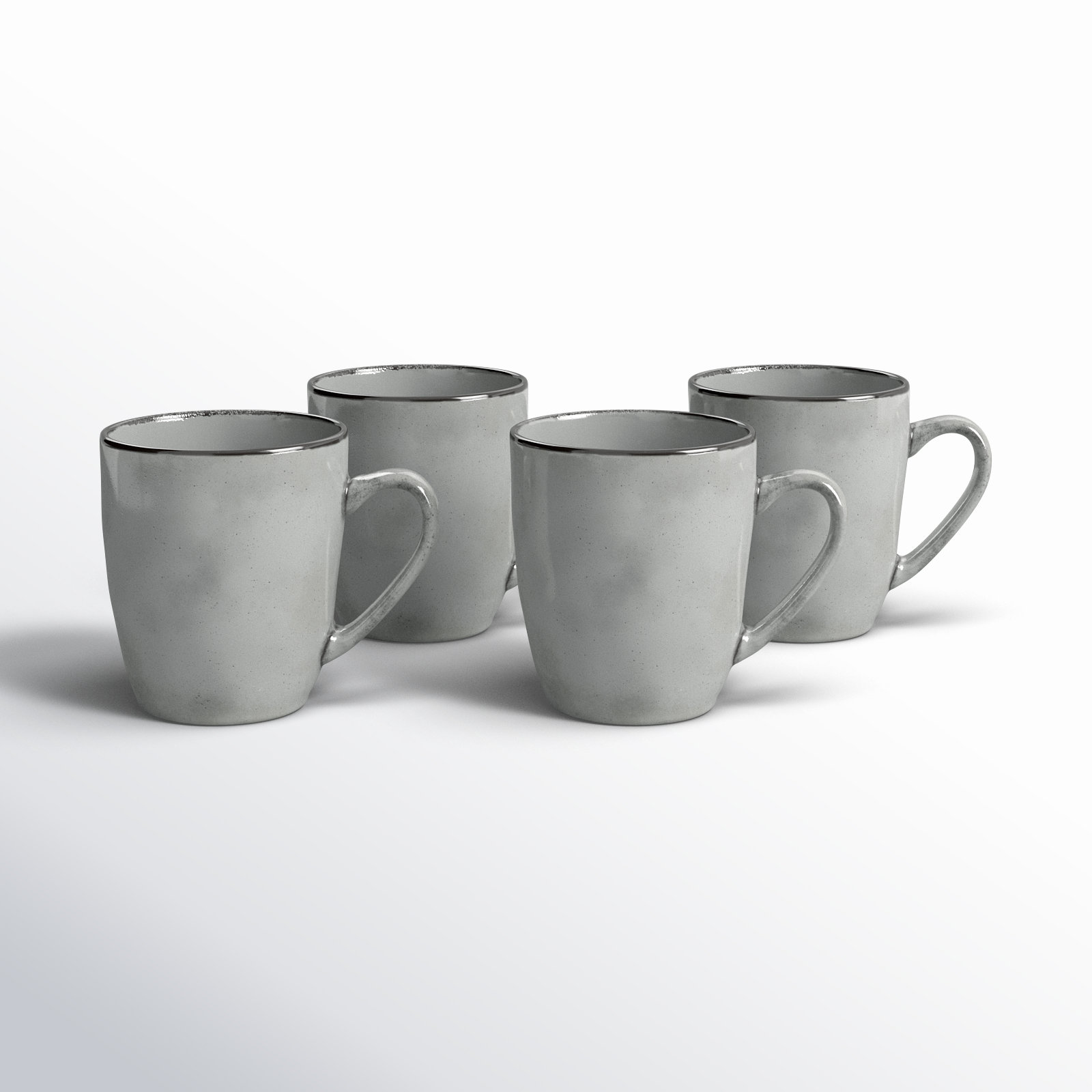 Leny Round Stoneware Mug, Gray