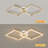 Fractal 22.5" Acrylic Dimmable LED Flush Mount Ceiling Light & Modern Rectangular Flush Mounted Sconce in Brushed Champagne-1314278133