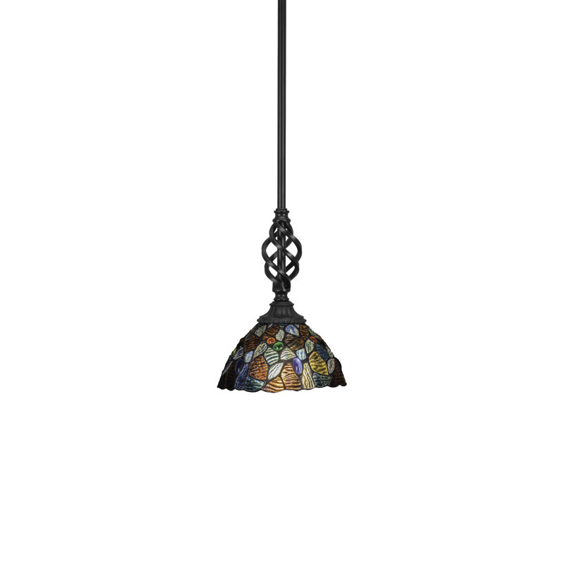 Mini-luminaire suspendu Eleganté, Noir, H 61,75 po x l 7 po x P 7 po