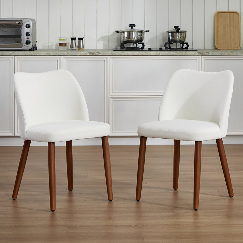 Upholstered Dining Chair, White, White