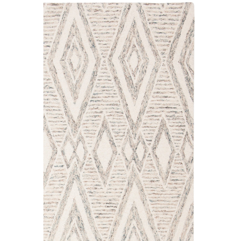Senter Hand Tufted Wool Geometric Rug, Rectangle 8' x 10'