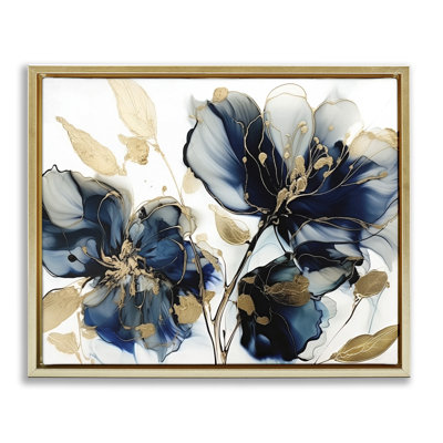 Fleurs bleues tourbillonnantes modernes