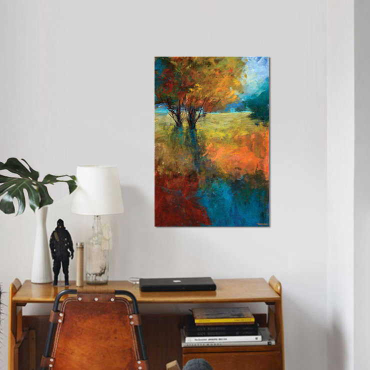 « automne song ii », impression sur toile, H 12 po x l 8 po x P 0,75 po, Toile tendue, Pas de tapis