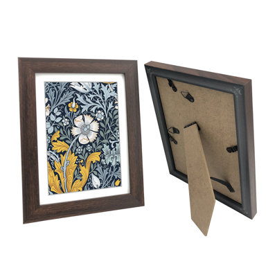 11x14 Picture Frame Set of 9 with HD plexiglass cover for Pictures 8x10 with Mat or 11x14 Without Mat, Wall or Tabletop Gallery Photo Frames in Walnut