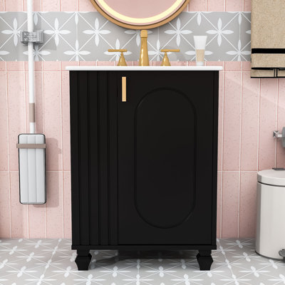 Elegant Bathroom Vanity Set with Durable Sink, Soft-Closing Doors