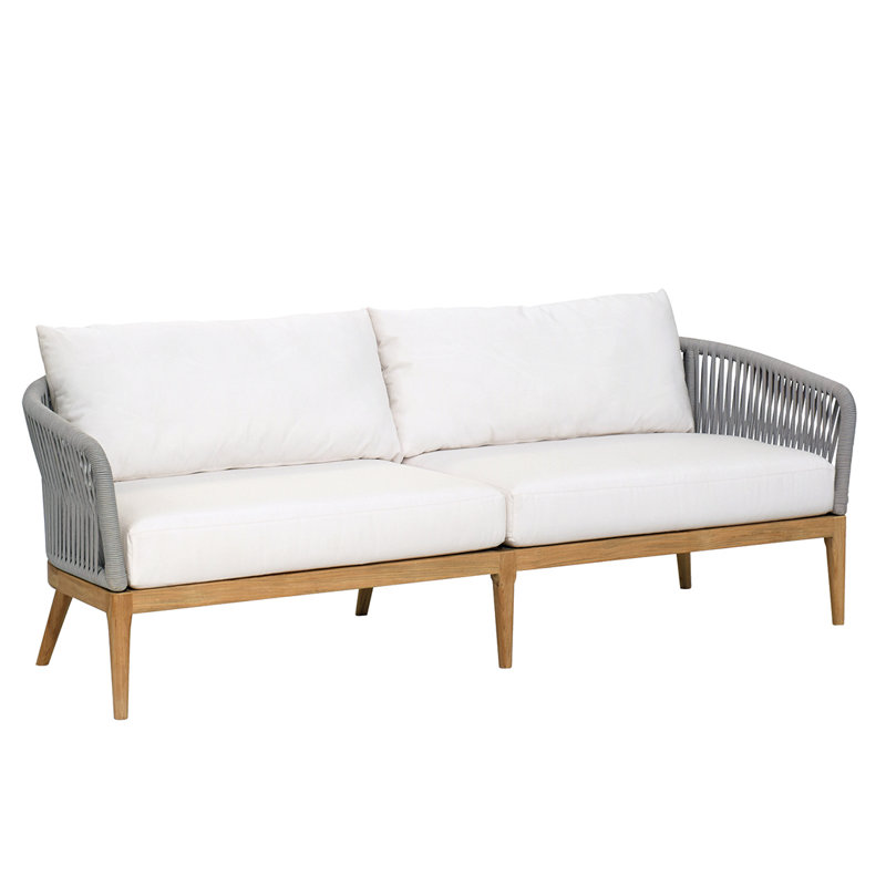 Lucia Outdoor 2 - Seat Patio Sofa, Sailcloth Seagull, Charcoal