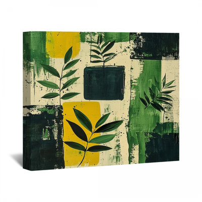 Feuilles sur toile tendue - Décoration murale nature