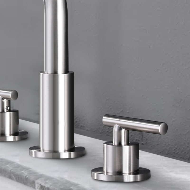 Robinet de salle de bain à large entraxe, Nickel brossé, 1.8