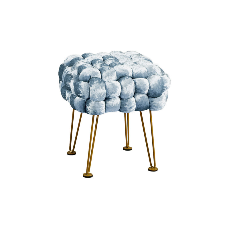 40.6cm Wide Velvet Square Standard Ottoman, Blue Mirage Velvet