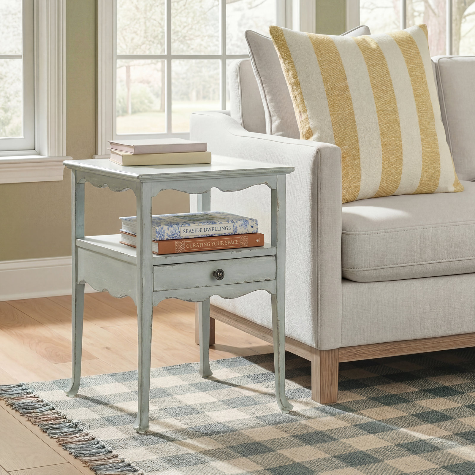 Charleston 18" End Table, Haint Blue