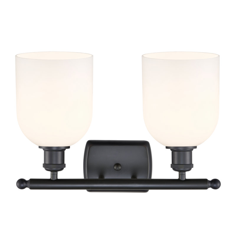 Éclairage pour meuble-lavabo à 2 lumières à intensité variable Allysson, Transparent, Noir mat