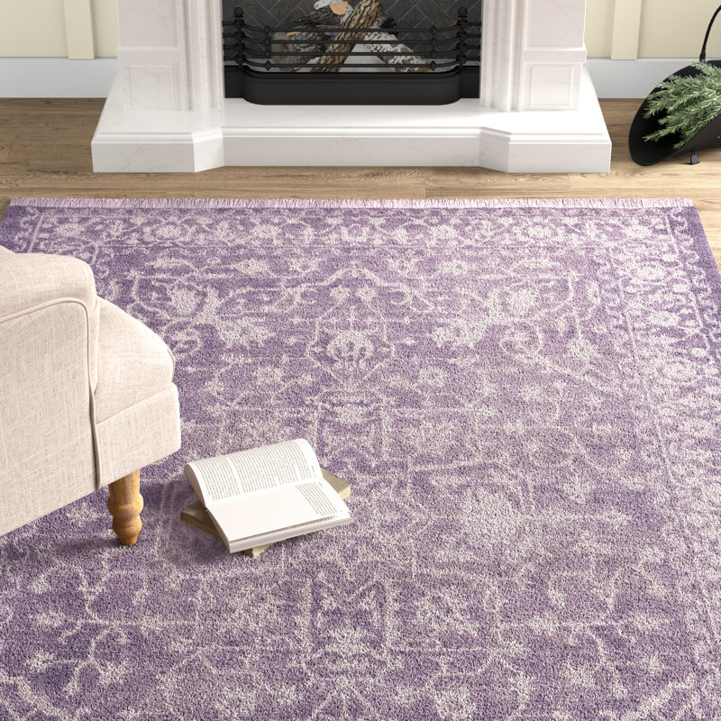 Tapis oriental mauve / ivoire Danit, Rectangle 4 pi x 6 pi