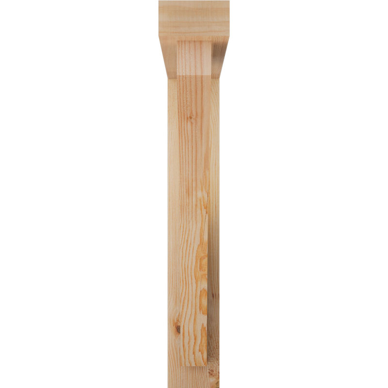 Thorton Block Bracket with Offset Brace, 26 x 26, 4"W Douglas Fir (Rough Sawn)