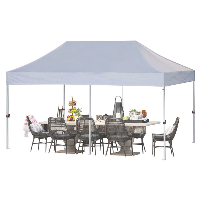 Amaziyah 96'' W x 96'' D Steel Pop-Up Canopy, Gray, 10ft x 20ft