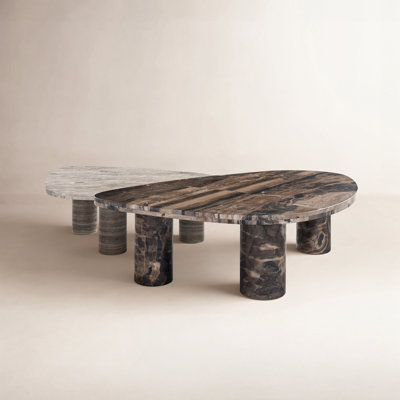 Katla Coffee Table Set-Antique White Marble