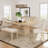 6-Piece Extendable Dining Table Set With Removable Leaf, Dining Bench, 4 Upholstered Dining Chairs