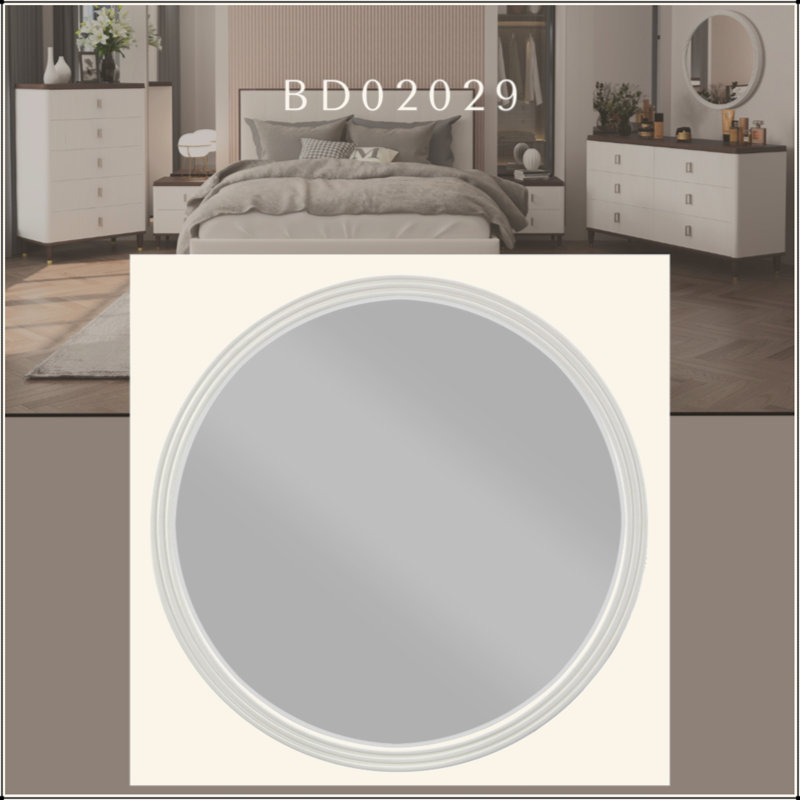 Gray Round Mirror