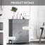 Armoire de salle de bain grise, 2 portes et tiroirs, tablette réglable, rangement autoportant, construction, eau, idéal pour garder les serviettes Armoire pour produits d'hygiène quotidienne, 2 portes 2 avec cadre, agrandir