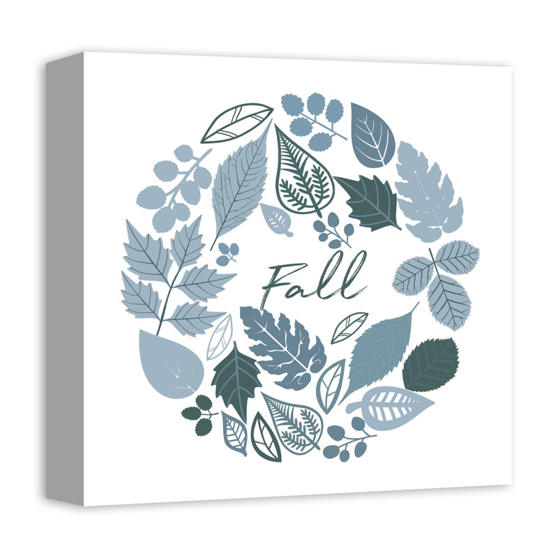 «Blues Fall Wreath», impression sur toile tendue, H 12 po x l 12 po x P 1,25 po