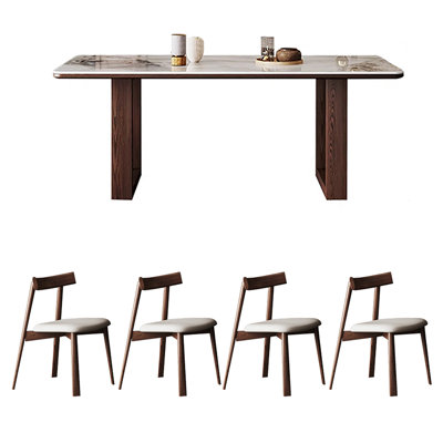 Isel 4 - Person Double Pedestal Dining Set