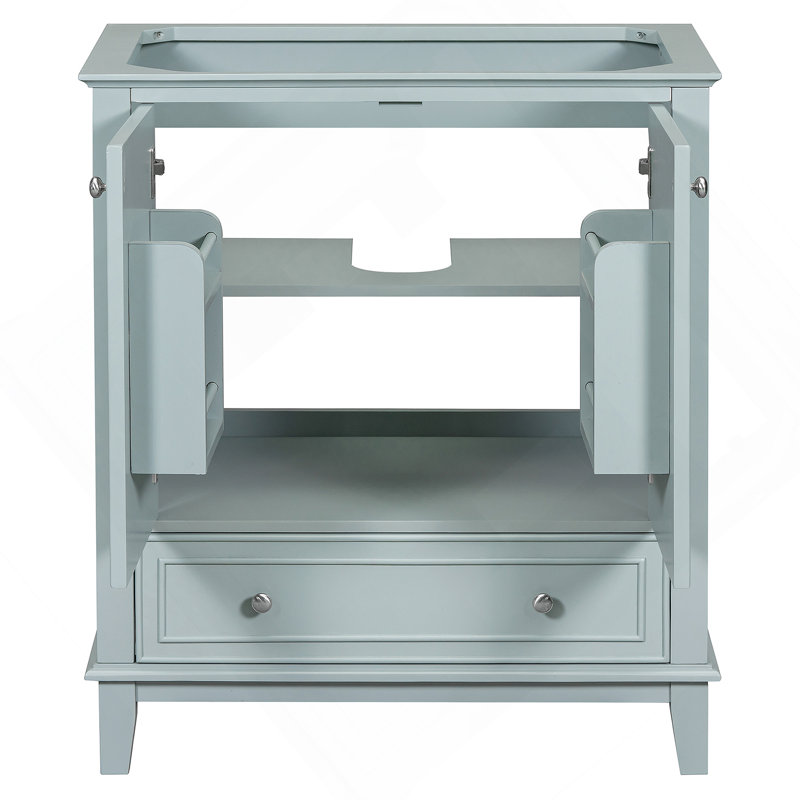 Meuble-lavabo 30 po sans lavabo, base seulement, armoire de salle de bain multifonctionnelle avec portes et tiroir, Vert