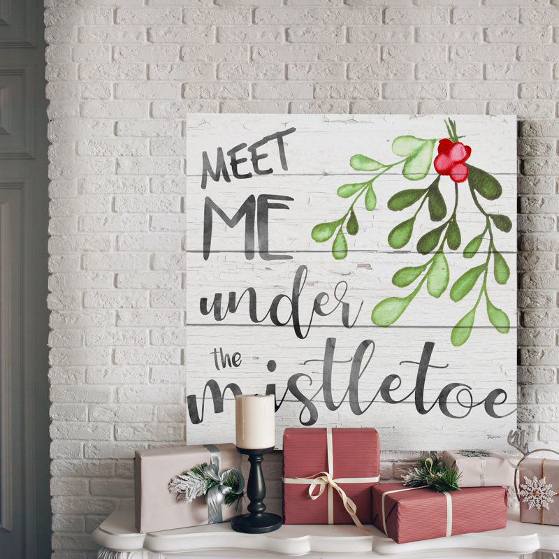 «Mistletoe», reproduction d'art texturé sur toile tendue, H 10 po x l 10 po x P 1,5 po