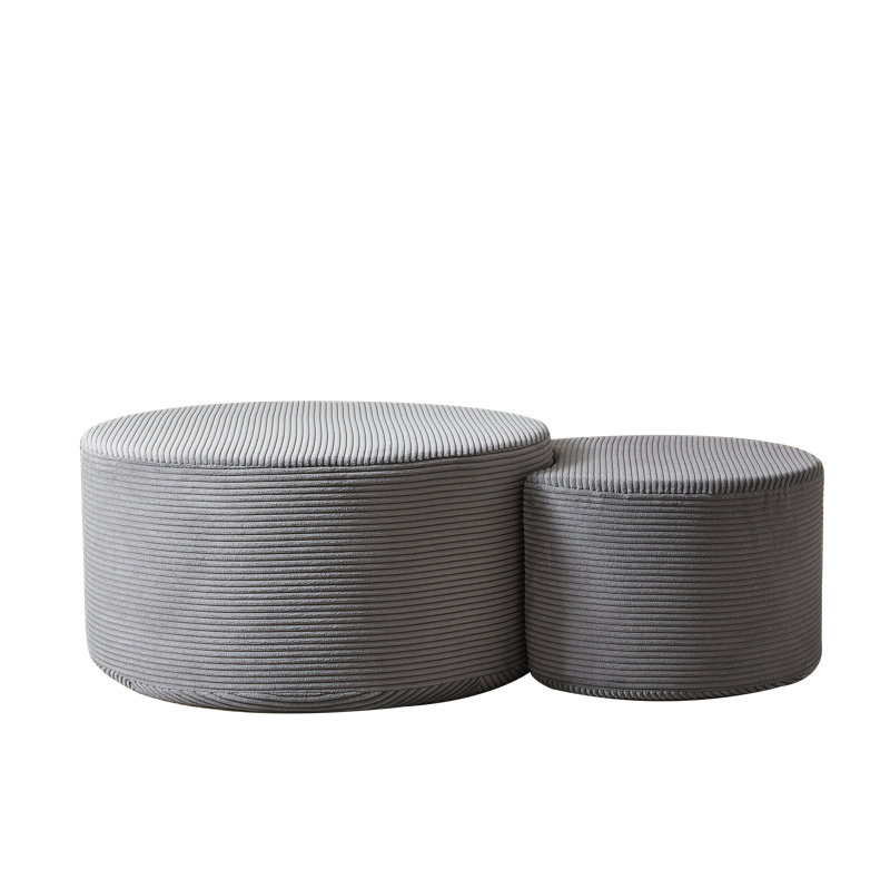 Vetsa Modern Upholstered Foam Nesting Coffee Table Set with No Assembly and Multipurpose Design, Gray