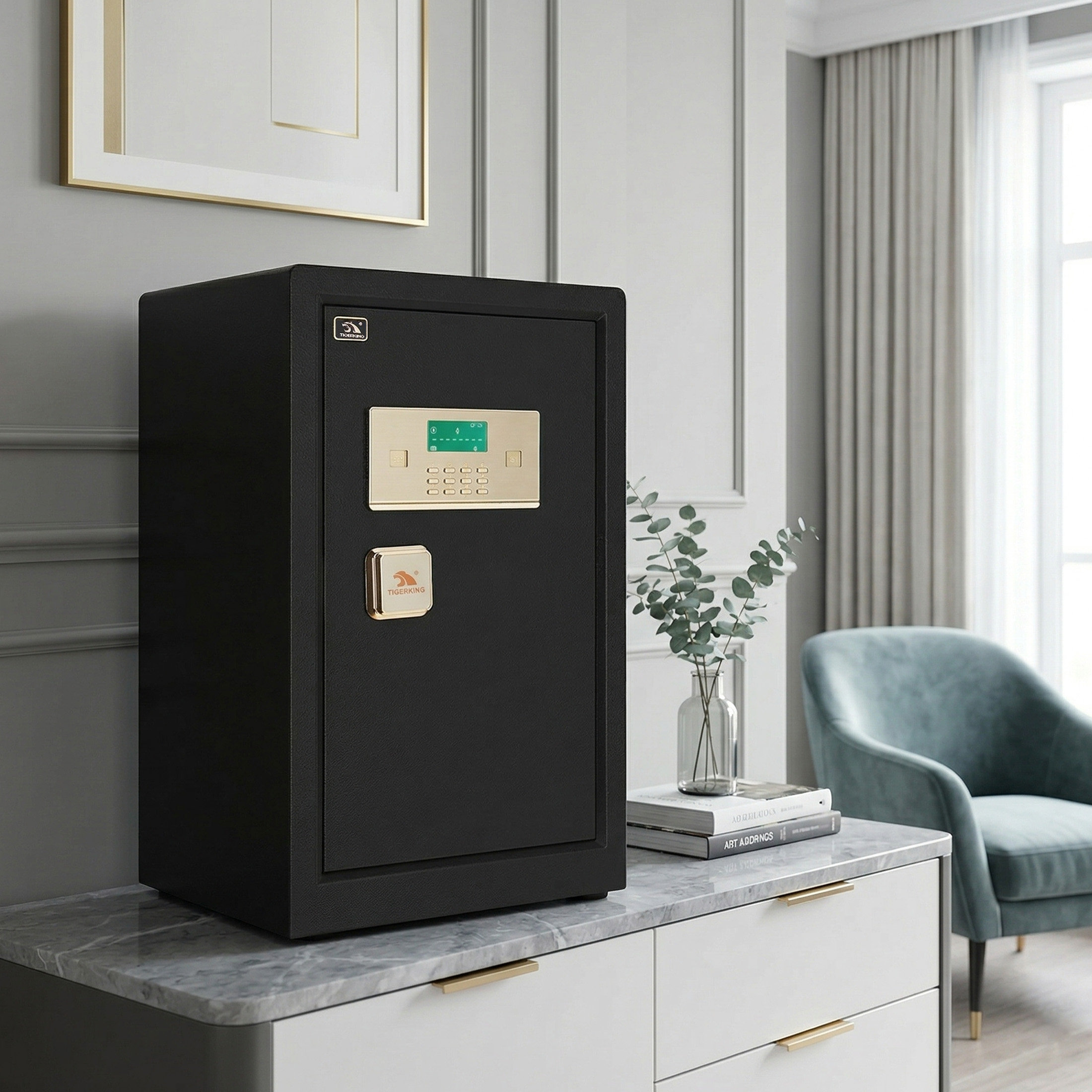Tigerking 3.7 Cu. ft. Large Home Safe Box with Double Safety Key Lock ...