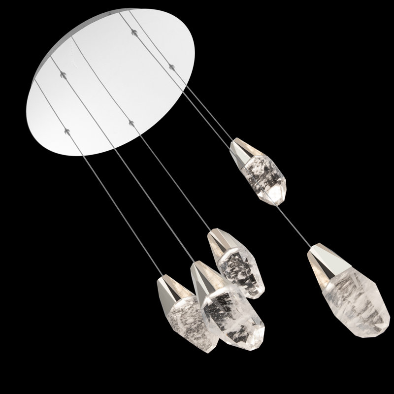 Martini 5 - Light LED Pendant, Optic Haze Crystal, Polished Nickel