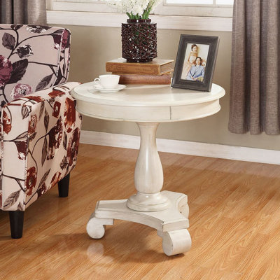 Table d'appoint ronde à piédestal en bois