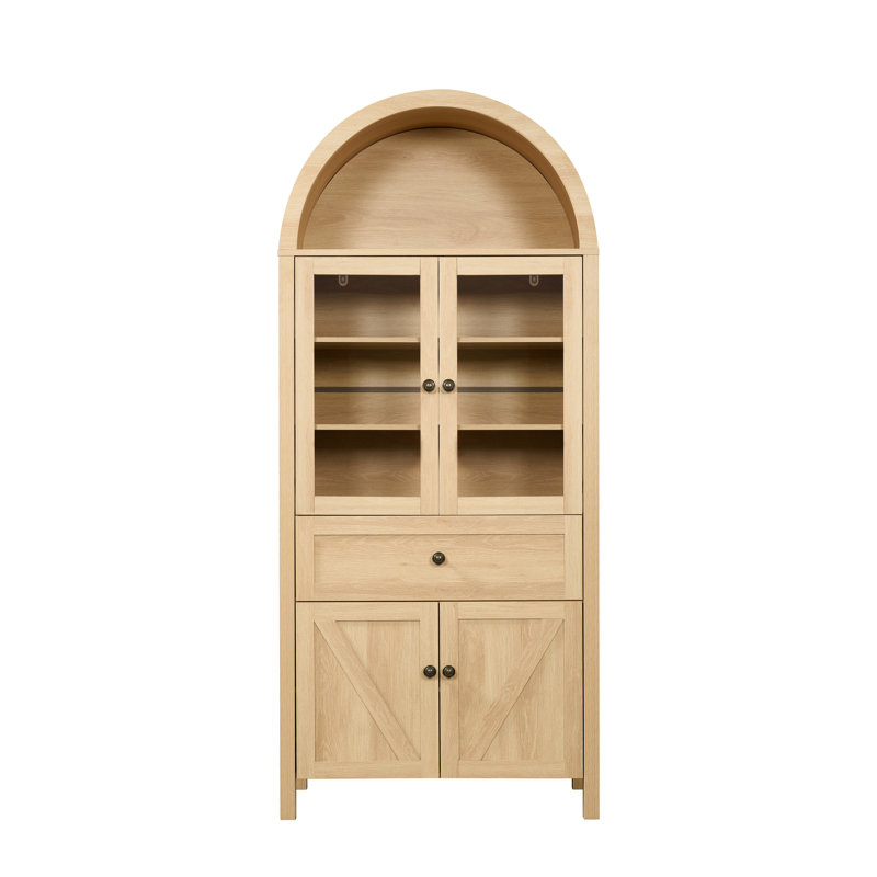 Armoire de rangement polyvalente de style américain, contemporaine et moderne, avec grand rangement, bois d'ingénierie, armoire à tablettes réglables pour différents cas d'utilisation, matériaux contemporains, arche,