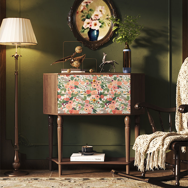 Spacious Storage Cabinet with Sturdy Pine Legs, Walnut